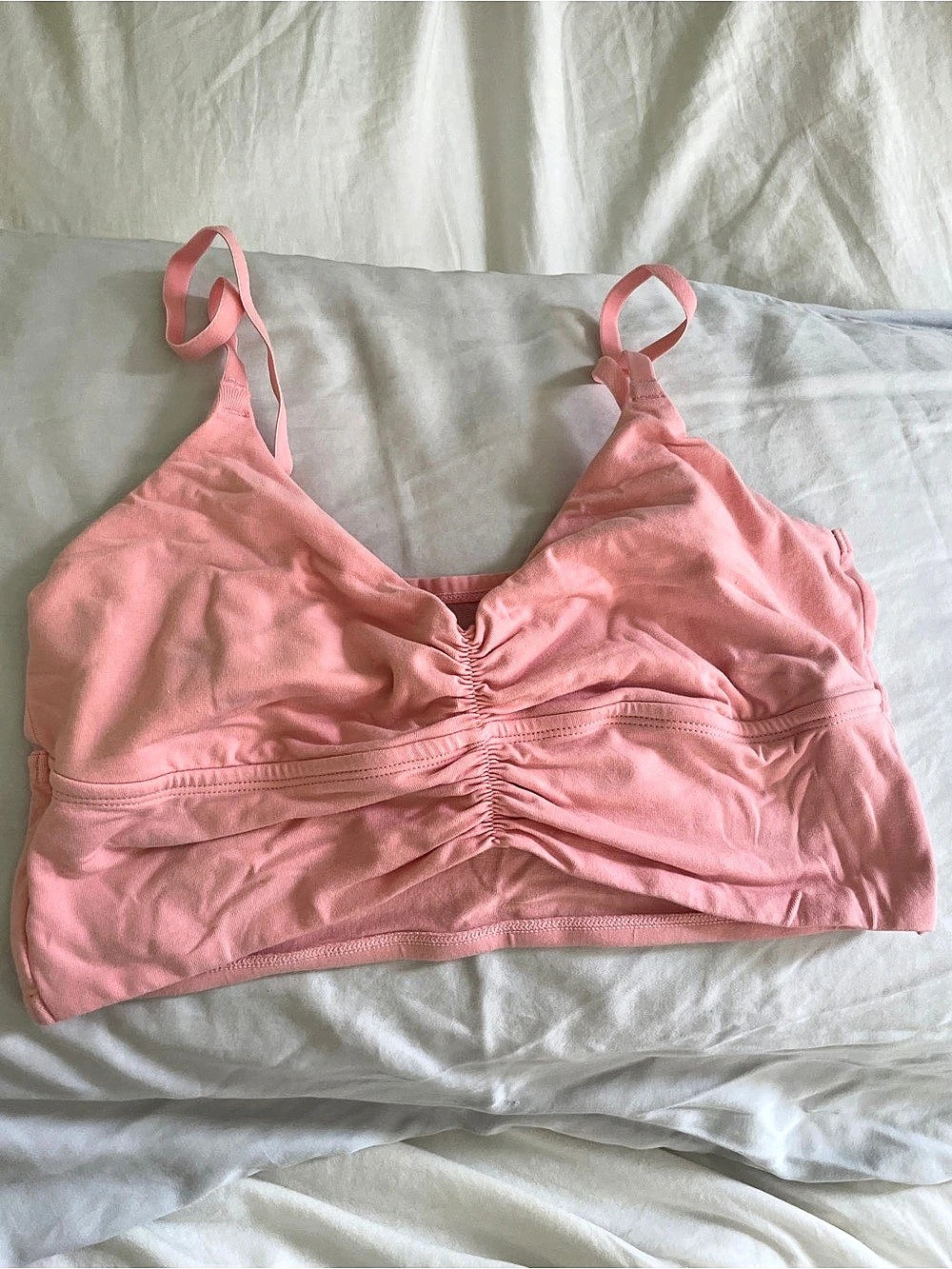 Colsie Ruched Bralette in Pink Large Like New